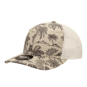 Decky 6 Panel Mid Profile Structured Tropical Trucker - 6037 - Picture 1 of 2