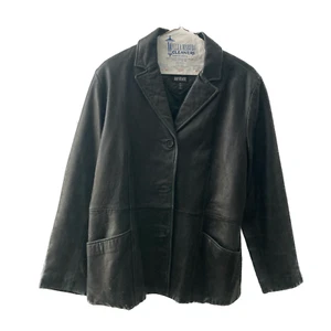 111 State Leather Jacket, Women's Petite Large, Black w/Buttons - Picture 1 of 4