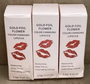 Gold Foil Flower Moisturizing Jelly Lipstick 3pack - Picture 1 of 2