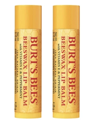 Burt's Bees Bienenwachs mit Pfefferminze Lippenbalsam 2er Pack