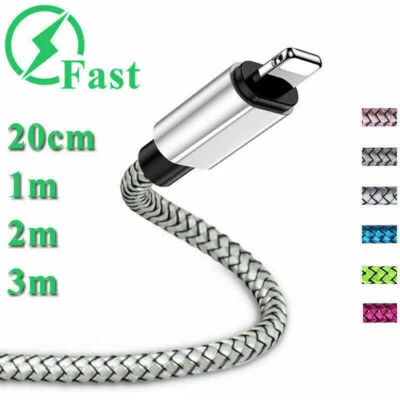 2m 3m Extra Long Data Fast Charging Charger Cable USB For iPhone 7 8 6 iPad Cord - Image 1 of 4