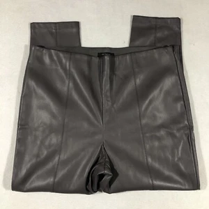 NEU Ann Taylor Damen XLP Petite Kunstlederhose grau taupe MÄNGEL - Bild 1 von 16