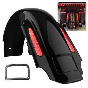 Stretched Extended Rear Fender W/ LED For Harley Electra Glide Road King 93-2008 - Picture 1 of 22