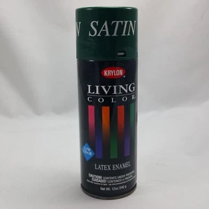 NEW Vintage Krylon Living Color Green Satin Spray Enamel Paint 12 oz #7229 Latex - Picture 1 of 5