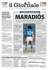 IL GIORNALE 26-11-20 MARADIOS 1960-2020 (Addio Diego Armando Maradona) - Picture 1 of 1