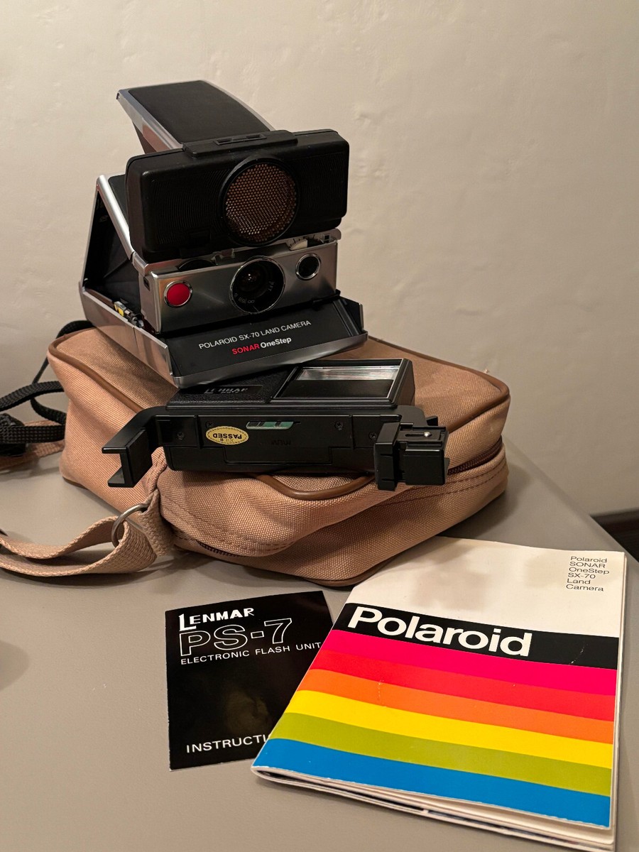 希少品※ POLAROID SX-70 レザーケース＆フィルムシールド付き