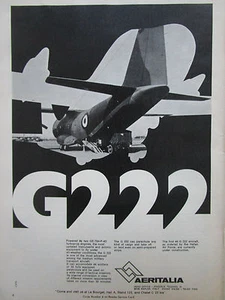 4/1975 PUB AERITALIA AVION G 222 MILITARY TRANSPORT AIRCRAFT LE BOURGET AD - Picture 1 of 1