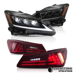LED Headlights+Red Tail Lights For 06-13 LEXUS IS250 IS350 ISF Sedan Sequential - Picture 1 of 21