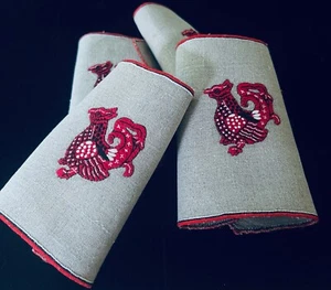 6 Vintage Constance Leiter Cocktail Servietten Madeira bestickt Drachen XX556 - Bild 1 von 4