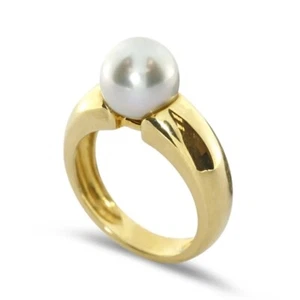 Wert 2.600 Euro Ring Südseeperle 10 mm massiv Goldring 585-Gelbgold, neu - Picture 1 of 4