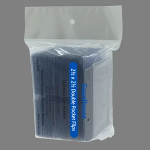 2.5 x 2.5 Double-Pocket Unplasticized Coin Flips with Inserts - Pack of 100 - Picture 1 of 1