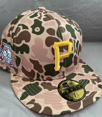 New Era Pittsburgh Pirates 59FIFTY Fitted Hat Duck Camo With Patch 7 1/2 NWT - Image 1 of 4