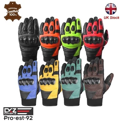 Leather Motorbike Gloves Motorcycle Thermal  Gloves summer Biker Gloves 8 colors - Image 1 of 4
