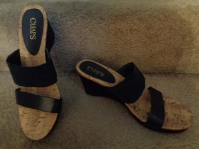 Mujer Negro CHAPS RHONDA PLATAFORMA CUÑA Imitación y Correa Cruzada Elástica. Talla 8,5M. Foto 1 de 4