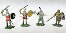 Timpo Silver Knight With Shield And Flail Vintage Great Britain Toy Soldier Lot 