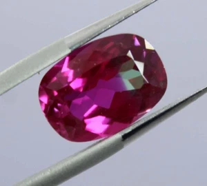 Cojín de piedras preciosas sueltas de zafiro bicolor natural genuino de 5,70 quilates corte para hacer - Imagen 1 de 11