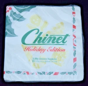 Vintage Chinet Holiday Edition 3-lagig Abendessen Servietten 17"X17" - Bild 1 von 8