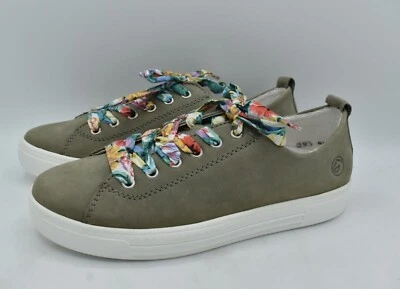 Tênis Remonte Feminino Tamanho UE 39 EUA 8 Alina Couro Cinza Perfeito com Cadarço Moda - Imagem 1 de 4