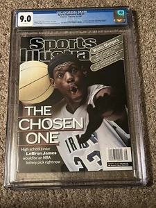 February 18, 2002 LeBron James First Sports Illustrated Cover NO LABEL CGC 9 - Picture 1 of 2