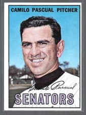 Camilo Pascual Washington Senators 1967 Topps Baseball Card #71 (SET BREAK)