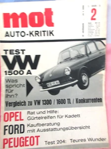 mot auto-journal Autozeitung 02/1966, VW 1500, Ford 12M, 17M, 20M, Peugeot 204 - Bild 1 von 2