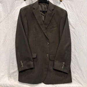 Geoffrey Beene All Season Blazer 44L Brown Houndstooth 44 Long Jacket Sport Coat - Picture 1 of 16
