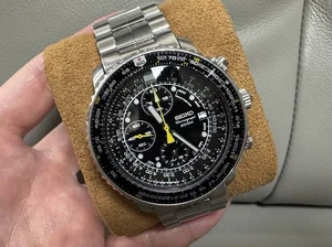 Reloj para hombre Seiko Pilot Flightmaster SNA411P1 cronógrafo alarma 7T62-0EB0 - Imagen 1 de 24