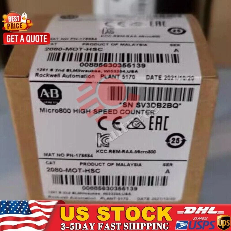 2080MOTHSC AB Micro800 plug-in module 2080-MOT-HSC Allen-Bradley New US Free Tax - Image 1 of 1