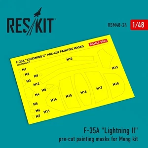 1/48 ResKit RSM48-0024 F-35A "Lightning II" pre-cut painting masks for Meng kit - Picture 1 of 1
