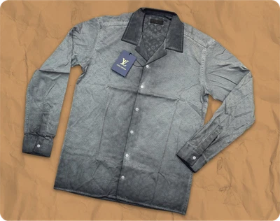 Hombres Louis Vuitton Cool Gris Manga Larga Camisa y Pantalones Conjunto Talla S Pecho 21.25" Foto 1 de 4