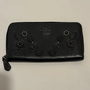 Cartera Larga COACH Redonda Cremallera F1744 Cartera Auténtica 2132 ¡Rara DAÑADA!! - Imagen 1 de 12