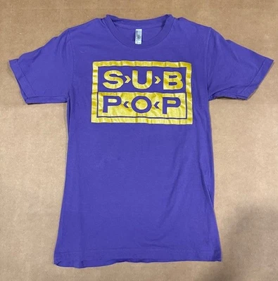 Vtg. SUB POP Records Shirt Y2K Era American Apparel Small Purple/Gold FREE Ship - Image 1 of 4