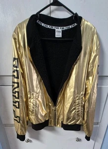 LIMITED EDITION PINK VICTORIAS SECRET GOLD BOMBER SHERPA JACKE Gr. L - Bild 1 von 10
