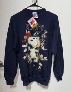 50th PEANUTS Anniversary Charlie Brown Snoopy Woodstock Graphic Crewneck S - Picture 1 of 5