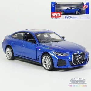 1:34 BMW i4 M50 Model Car Alloy Diecast Toy Vehicle Kids Gift Collection Blue - Bild 1 von 12