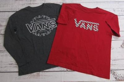 Lot Of 2 Youth Vans T-Shirts Gray Long Sleeve Med Red Short Sleeve Lrg Vans Logo - Image 1 of 4