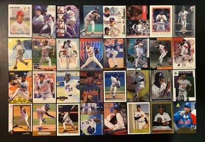 Pedro Martínez (lote de 32 cartas) con Rookie RC e insertos Expos, Dodgers, Medias Rojas ExNM Foto 1 de 4