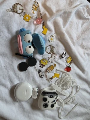 Mobile Phone Accessories Job Lot - Cases, Charms, Dust Covers, Charger, Earphone - Image 1 of 2
