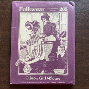 Folkwear #205 Gibson Girl Blouse. Edwardian. Lace &Tucks. S/M/L. New, Uncut. - Picture 1 of 3