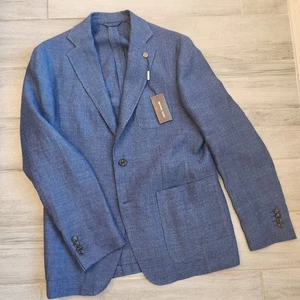 Michael Kors Sport Mantel 40R Royal Blau Leinen Wolle Tollegno 1900 Blazer Neu 475 $ - Bild 1 von 17