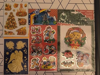 Sticker Aufkleber Weihnachten Engel Weihnachtsmann Adventskranz Teddy Schneemann - Bild 1 von 4