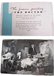 CHICAGO WORLD'S FAIR Brochure Petrolagar Card The Doctor Fildes B/W 1933 - Picture 1 of 5