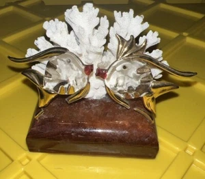 Kissing Fish And Faux Coral Figurine - Picture 1 of 1