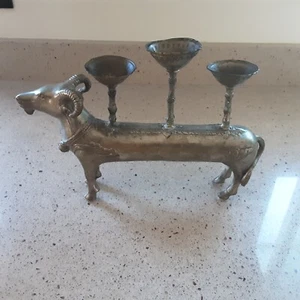 Portacandele a tre candele in metallo vintage spirituale religioso - Foto 1 di 7