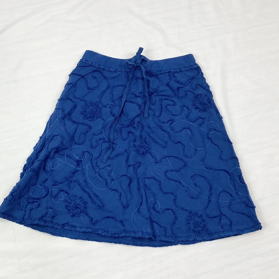 Max Studio Navy Knee Length Skirt With Comfort Band Size XS