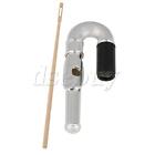 2 Pieces Silver Flute Curved Head Metal Joint w/ Natural Wooden Stick Rod Set