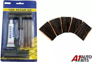 Tubeless Tyre Repair Puncture Kit Tool Plug Set Car Bike Quad + 53 Strips New - Picture 1 of 5