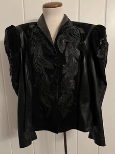 Vintage 80’s Shanna Leather Steampunk -Punk Rock Jacket- Gothic- Glam Rock - Picture 1 of 16