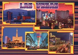 Las Vegas Nevada, Paris Hotel Casino, Fremont Street, New York NY etc - Postkarte - Bild 1 von 2