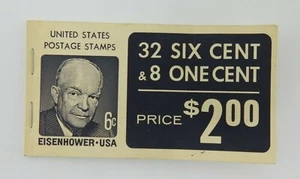 Vintage $2.00 Stamp Book Eisenhower 6C & Thomas Jefferson 1C - Picture 1 of 5